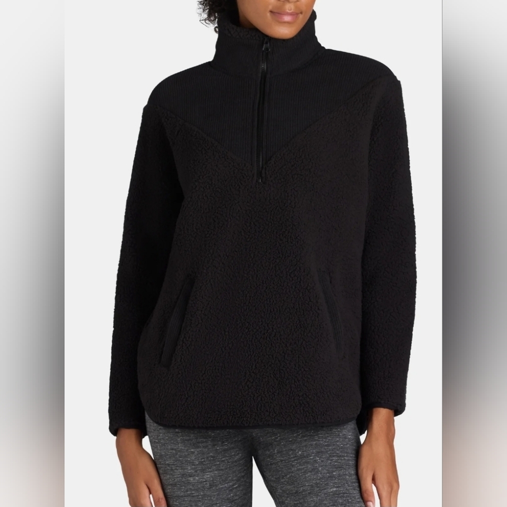 NWT - Time And Tru Women's Corduroy Fleece 3/4 Zip Pullover Size M (8-10)